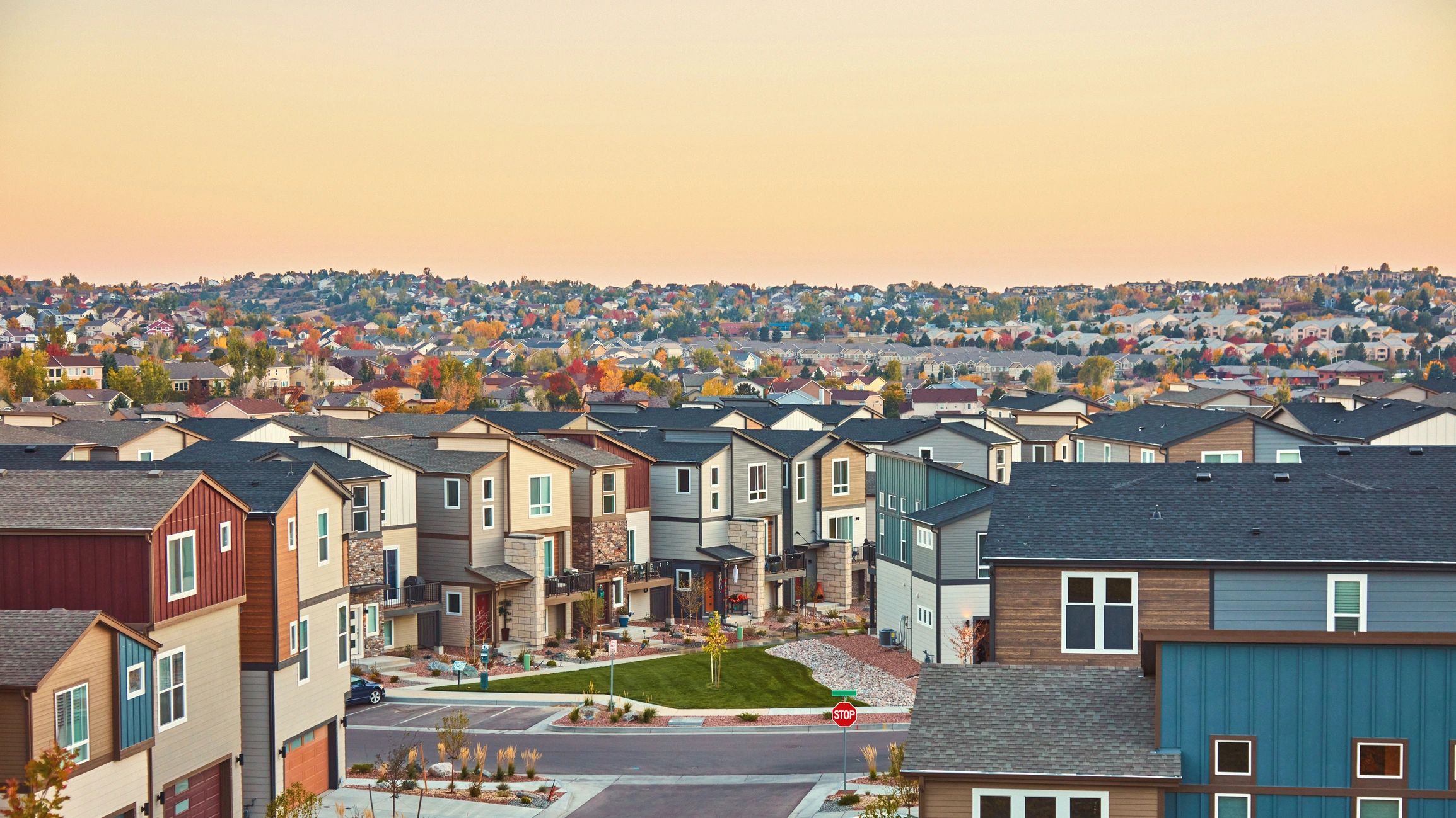 Modern homes representing community housing rentals