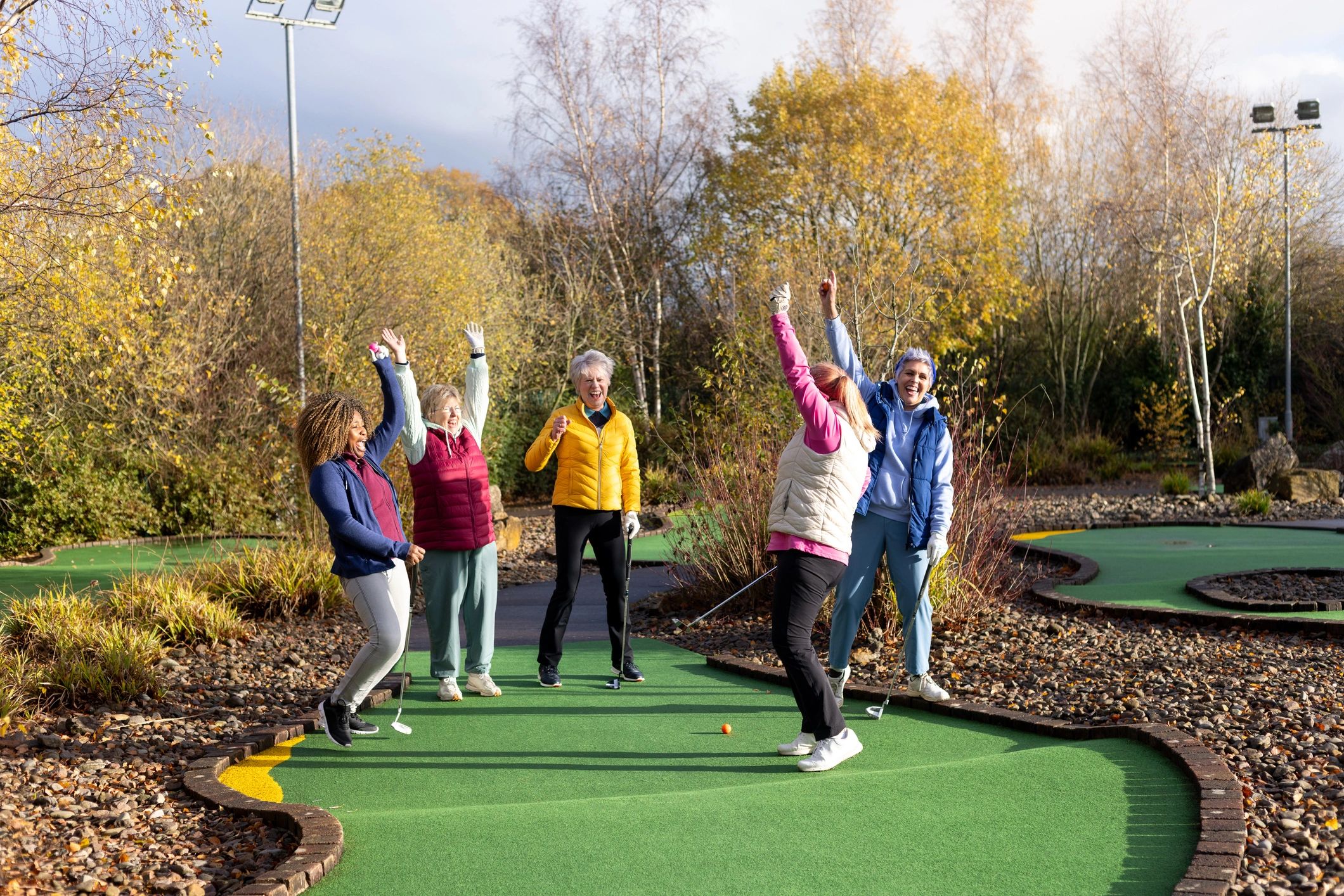 Community members enjoying an outdoor recreational activity